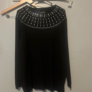 Sweater with rhinestones